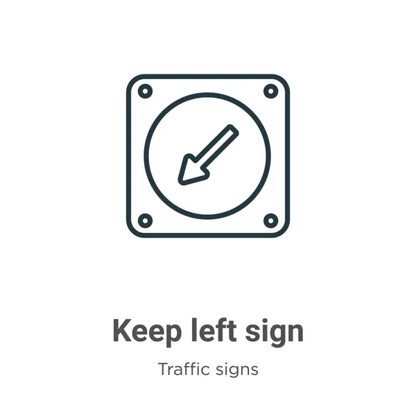 Håll Vänster Tecken Kontur Vektor Ikon Tunn Linje Svart Hålla — Stock vektor