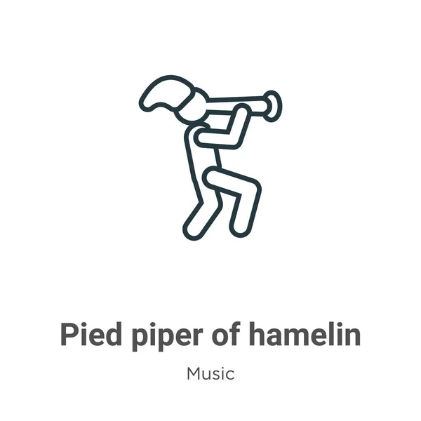 Pied Piper Hamelin Outline Vector Icon Thin Line Black Pied — Stock Vector