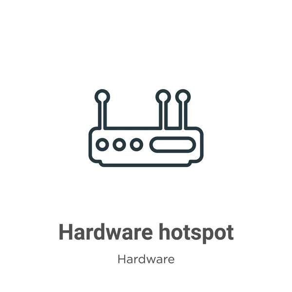 Hardware Hotspot Contorno Vetor Ícone Ícone Hotspot Hardware Preto Linha —  Vetores de Stock