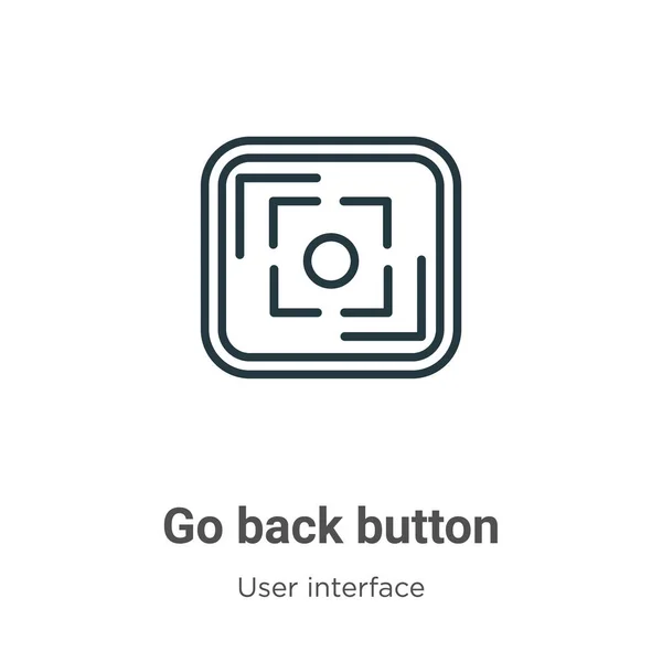Atrás Icono Del Vector Contorno Botón Icono Botón Retroceso Negro — Vector de stock
