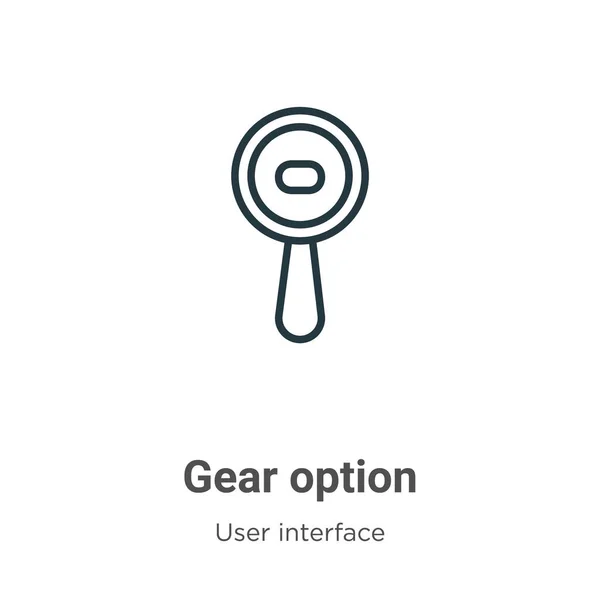 Gear Option Outline Vektor Symbol Dünne Linie Schwarzes Zahnrad Optionssymbol — Stockvektor