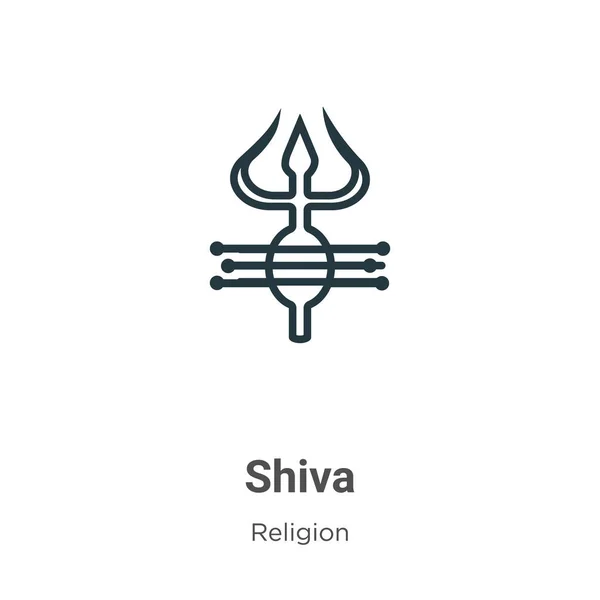 Shiva Esboza Icono Del Vector Icono Shiva Negro Línea Delgada — Vector de stock