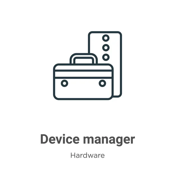 Der Gerätemanager Umreißt Das Vektorsymbol Dünne Linie Schwarzes Gerätemanager Symbol — Stockvektor