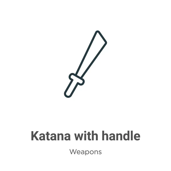Katana Handle Outline Vector Icon Thin Line Black Katana Handle — Stock Vector