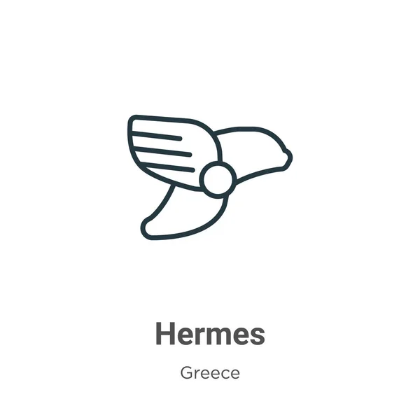 Vektorová Ikona Hermes Tenká Čára Černá Hermes Ikona Plochý Vektor — Stockový vektor