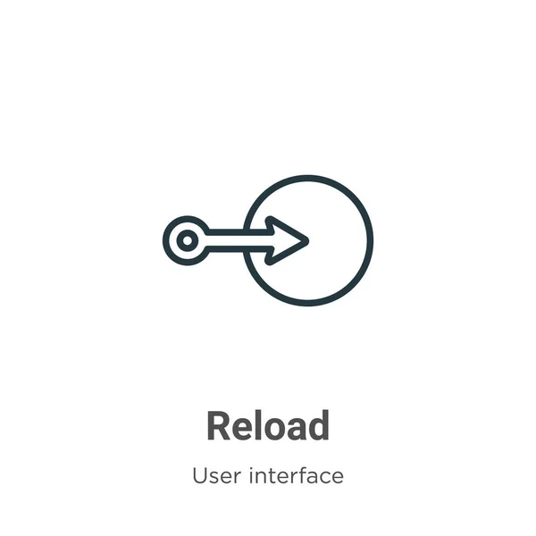 Laden Sie Das Umrissvektorsymbol Neu Dünne Linie Schwarzes Reload Symbol — Stockvektor