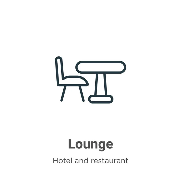 Lounge Outline Vektor Symbol Dünne Linie Schwarzes Lounge Symbol Flacher — Stockvektor