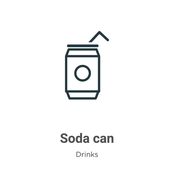 Soda Μπορεί Περιγράψει Διανυσματικό Εικονίδιο Λεπτή Γραμμή Μαύρο Εικονίδιο Κουτάκι — Διανυσματικό Αρχείο