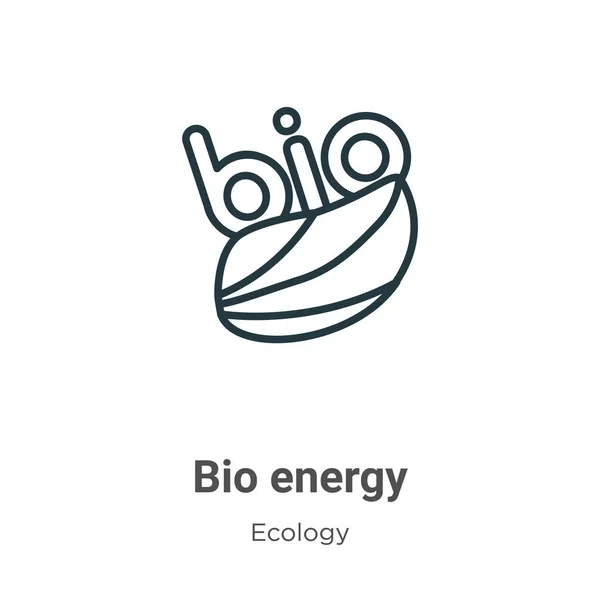 Symbol Bioenergii Zarys Ikony Wektora Cienki Czarny Symbol Bio Energii — Wektor stockowy