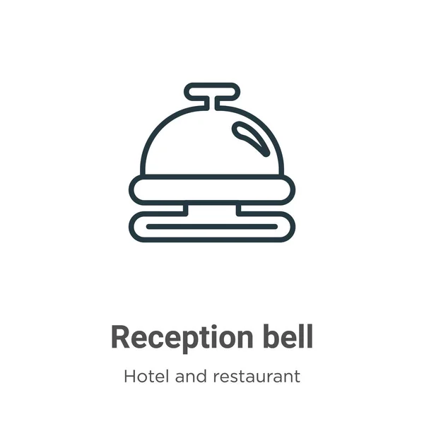 Empfangsglocken Umreißen Vektor Symbol Dünne Linie Schwarze Empfangsglocke Symbol Flacher — Stockvektor