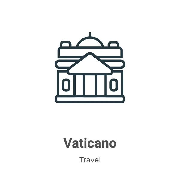 Vaticano Schets Vectoricoon Dunne Lijn Zwart Vaticano Icoon Vlakke Vector — Stockvector