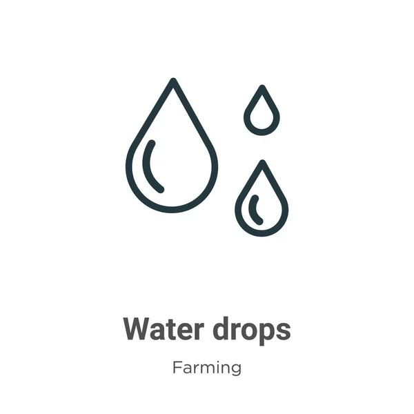 Water Drops Outline Vector Icon Thin Line Black Water Drops — Stock Vector