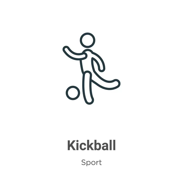 Kickball Umreißt Vektor Symbol Dünne Linie Schwarzes Kickball Symbol Flacher — Stockvektor