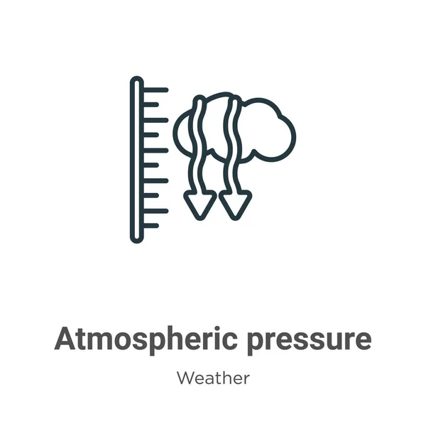気圧の輪郭ベクトルのアイコン 薄い線黒大気圧力アイコン 白い背景に編集可能な気象コンセプト分離ストロークからフラットベクトルシンプルな要素イラスト — ストックベクタ