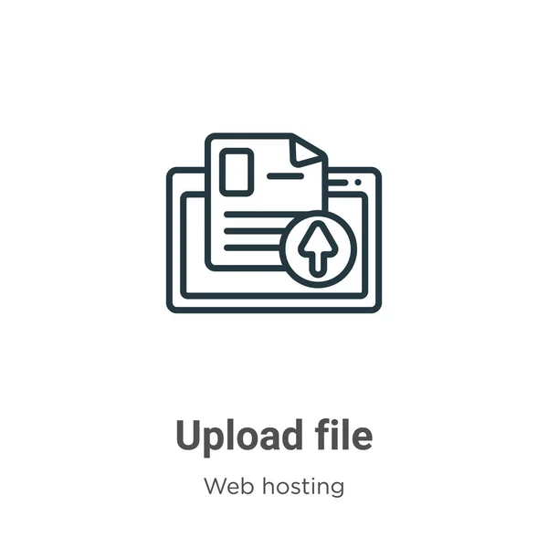 Laden Sie Das Umrissvektorsymbol Der Datei Hoch Dünne Linie Schwarzes — Stockvektor