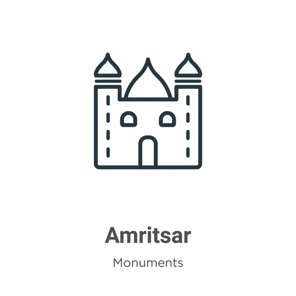 Amritsar Ana Hat Vektör Simgesi Nce Çizgi Siyah Amritsar Simgesi — Stok Vektör