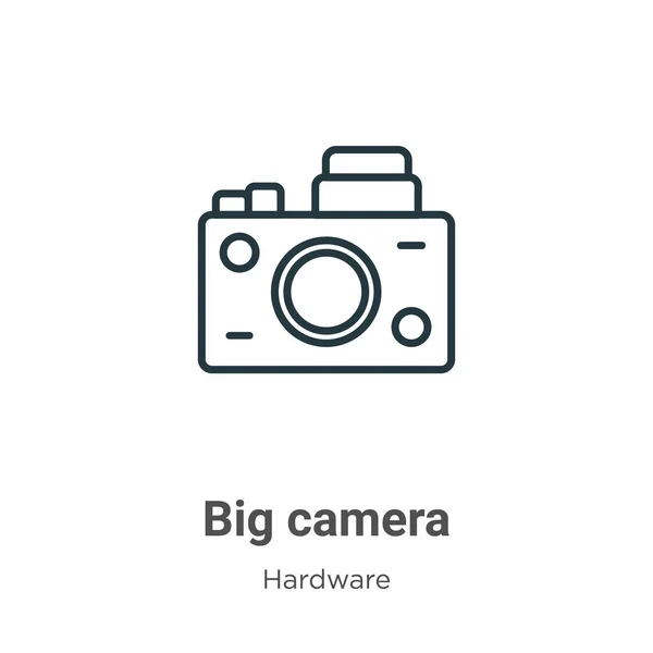 Big Camera Outline Vector Icon Thin Line Black Big Camera — Stock Vector