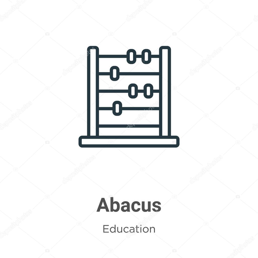 Abacus outline vector icon. Thin line black abacus icon, flat vector simple element illustration from editable education concept isolated stroke on white background
