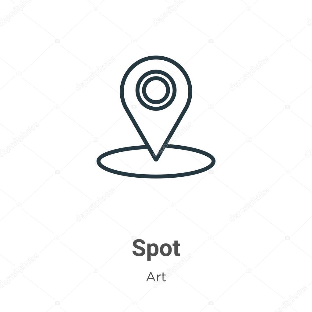 Spot outline vector icon. Thin line black spot icon, flat vector simple element illustration from editable art concept isolated stroke on white background