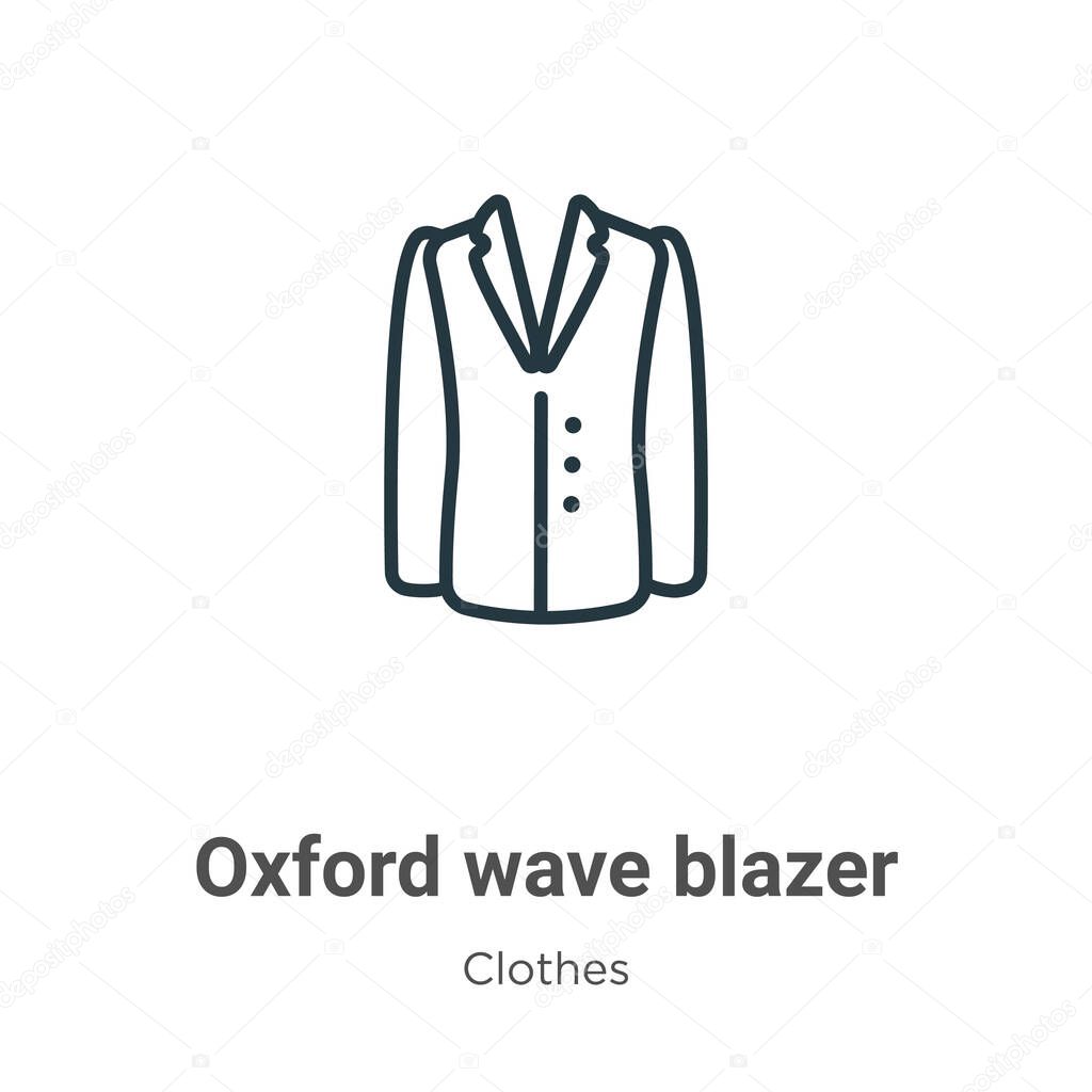 Oxford wave blazer outline vector icon. Thin line black oxford wave blazer icon, flat vector simple element illustration from editable clothes concept isolated stroke on white background