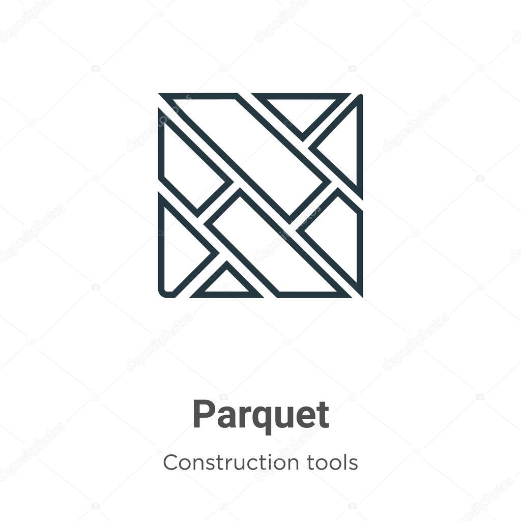Parquet outline vector icon. Thin line black parquet icon, flat vector simple element illustration from editable construction tools concept isolated stroke on white background