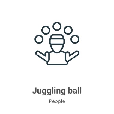 Top anahat vektör simgesiyle hokkabazlık. İnce çizgi siyah hokkabazlık topu simgesi, düz vektör basit element illüstrasyonu düzenlenebilir insan kavramından beyaz arkaplanda izole edilmiş vuruş