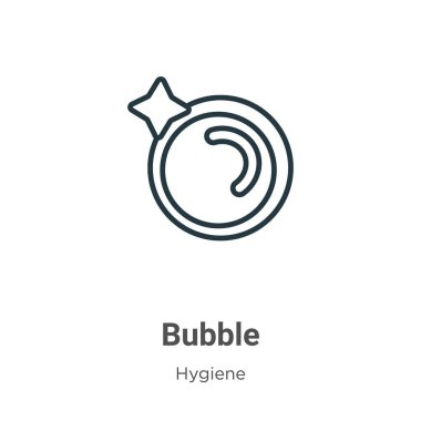 Kabarcık çizgisi vektör simgesi. İnce çizgi siyah balon simgesi, düz vektör basit element çizimi düzenlenebilir hijyen konseptinden beyaz arkaplanda izole edilmiş felç