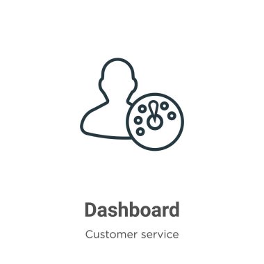 Gösterge paneli ana hatlı vektör simgesi. İnce çizgi siyah torpido simgesi, düz vektör basit element çizimi düzenlenebilir müşteri hizmeti konseptinden beyaz arkaplanda izole edilmiş felç