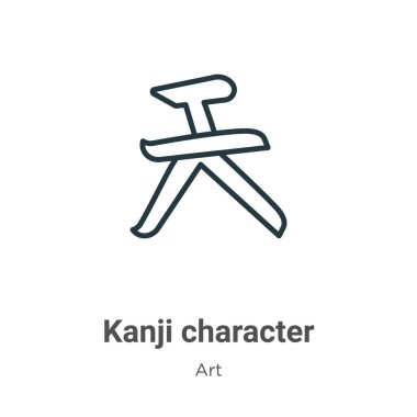 Kanji karakteri vektör simgesini özetliyor. İnce çizgi siyah kanji karakter simgesi, düz vektör basit element çizimi beyaz arkaplanda izole edilmiş sanat konseptinden