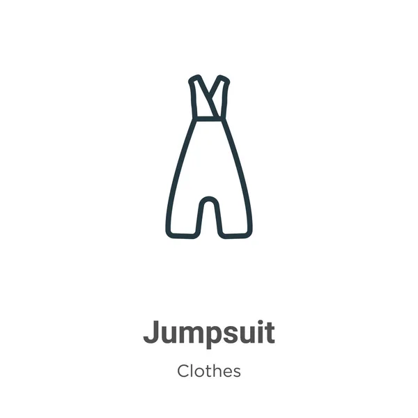 Jumpsuit Outline Vector Icoon Dunne Lijn Zwart Jumpsuit Icoon Platte — Stockvector