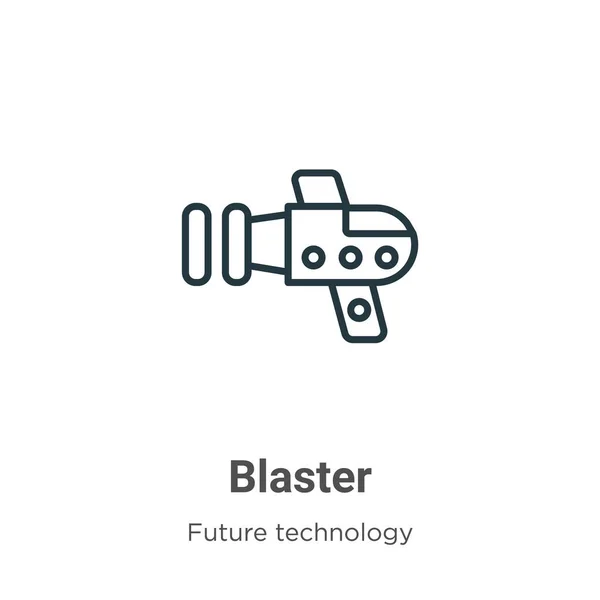 Blaster Omtrek Vector Icoon Dunne Lijn Zwart Blaster Icoon Platte — Stockvector