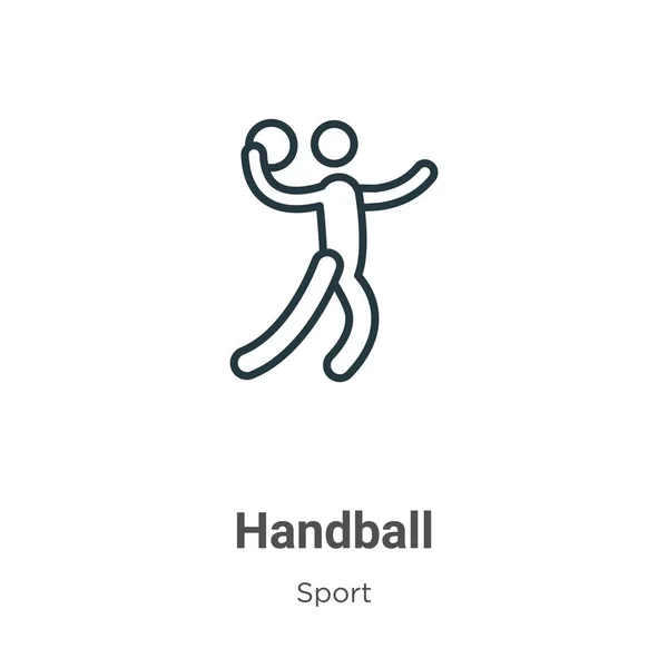 Handball Umreißt Vektor Symbol Dünne Linie Schwarzes Handball Symbol Flacher — Stockvektor