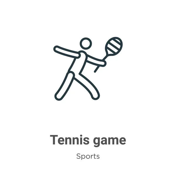Tenis Oyunu Ana Hatları Vektör Simgesi Nce Çizgi Siyah Tenis — Stok Vektör