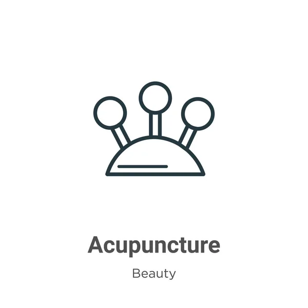 Acupuncture outline vector icon. Thin line black acupuncture icon, flat vector simple element illustration from editable beauty concept isolated stroke on white background