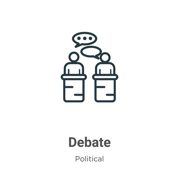 Debate Outline Vector Icon Thin Line Black Debate Icon Flat — Stock Vector