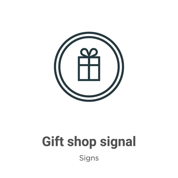 Signální Vektorová Ikona Dárkové Shop Tenká Čára Černá Dárkové Shop — Stockový vektor