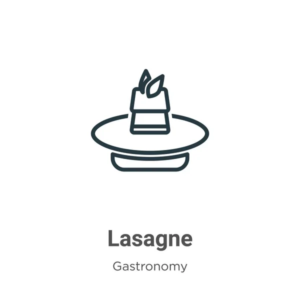 Lasagne Omtrek Vector Icoon Dunne Lijn Zwarte Lasagne Icoon Platte — Stockvector
