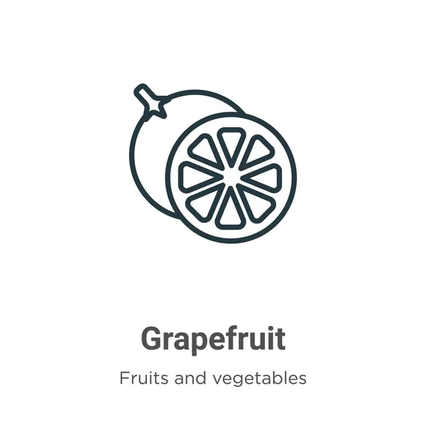 Grapefruit Outline Vector Icon Thin Line Black Grapefruit Icon Flat — Stock Vector