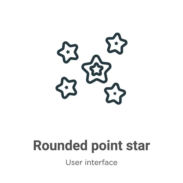 Rounded point star outline vector icon. Thin line black rounded point star icon, flat vector simple element illustration from editable user interface concept isolated stroke on white background