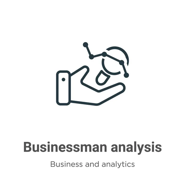 Geschäftsmann Analyse Skizzieren Vektor Symbol Dünne Linie Schwarzer Geschäftsmann Analyse — Stockvektor