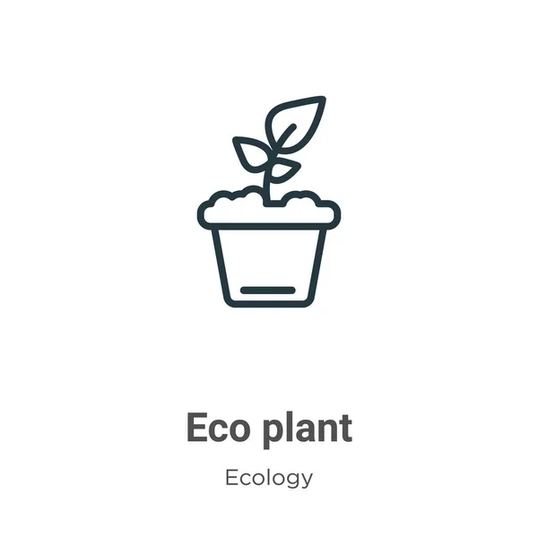 Eco Plant Outline Vector Icon Thin Line Black Eco Plant — Stock Vector