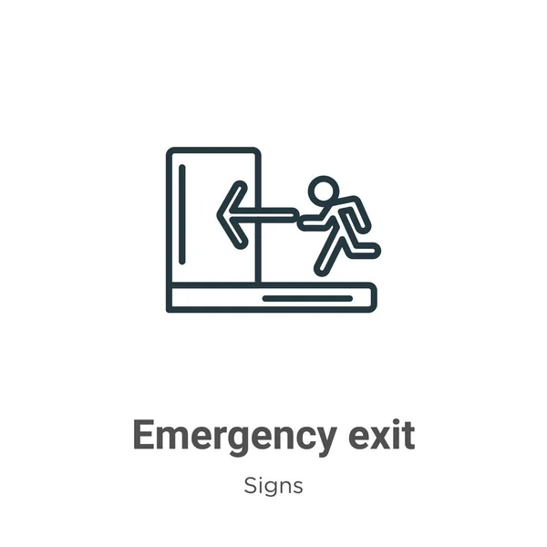 Emergency Exit Outline Vector Icon Thin Line Black Emergency Exit — Stock Vector