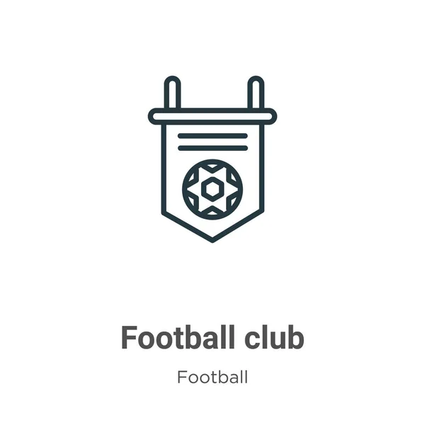 Icône Vectorielle Contour Club Football Ligne Mince Icône Club Football — Image vectorielle