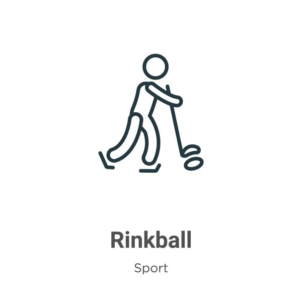 Rinkball Outline Vektor Icon Dünne Linie Schwarzes Rinkball Symbol Flacher — Stockvektor