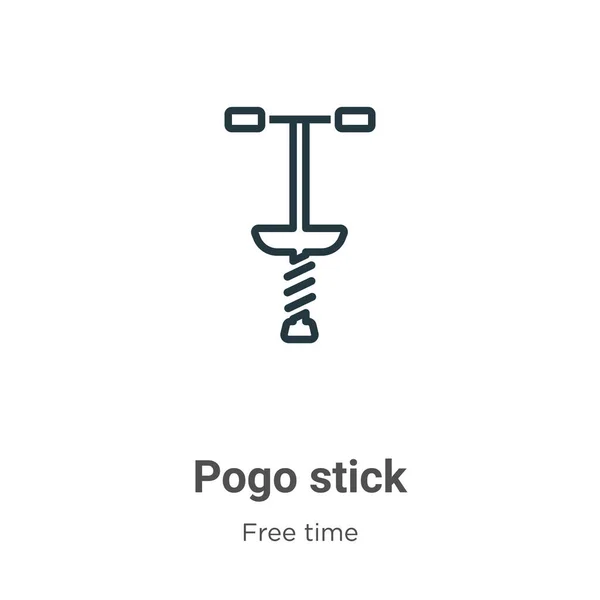 Pogo Stick Contorno Icono Vectorial Icono Palo Pogo Negro Línea — Vector de stock