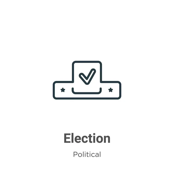 Election Outline Vector Icon Thin Line Black Election Icon Flat — Stock Vector