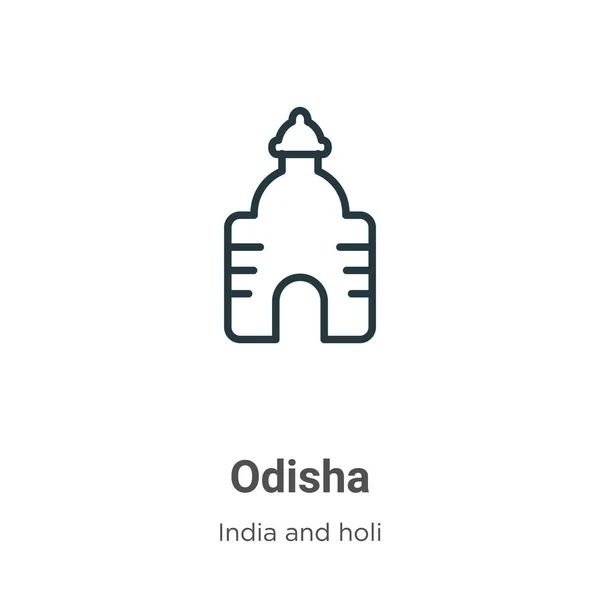Odisha Contorno Icono Vector Icono Odisha Negro Línea Delgada Ilustración — Vector de stock