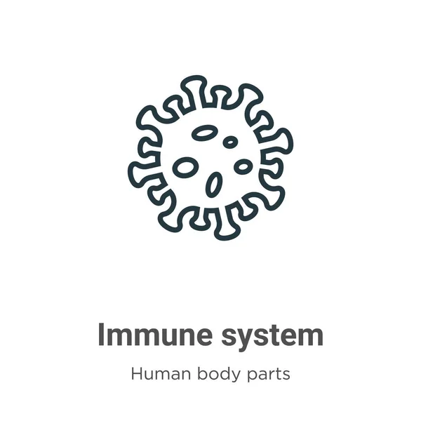 Immune System Outline Vector Icon Thin Line Black Immune System — Stock Vector