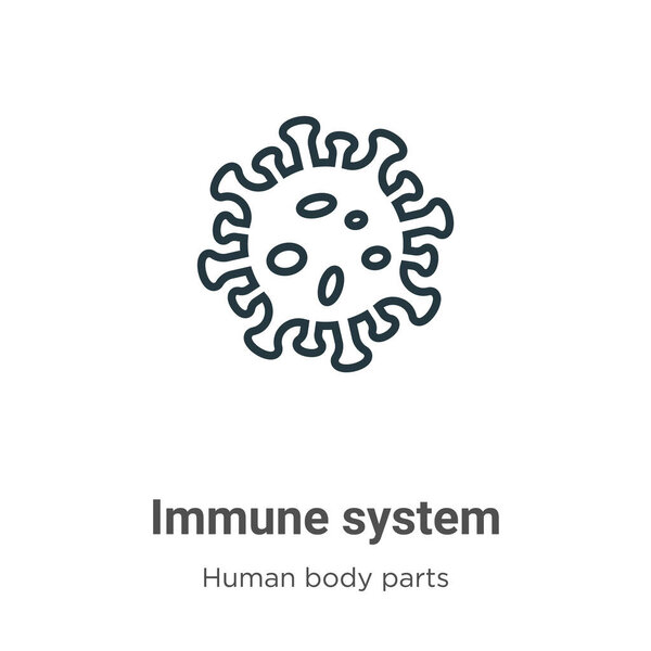 Immune system outline vector icon. Thin line black immune system icon, flat vector simple element illustration from editable human body parts concept isolated stroke on white background