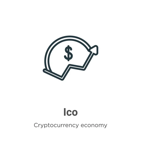 Ico Ana Hatlı Vektör Simgesi Nce Çizgi Siyah Ico Simgesi — Stok Vektör